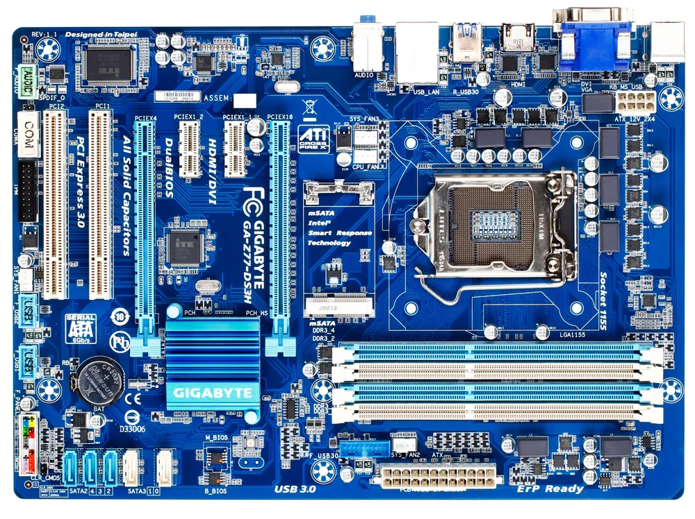 Б/у оригинальные Материнские платы Gigabyte память intel z77 DDR3 Двухъядерные материнские