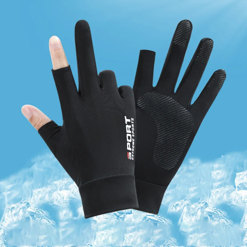 Men's rubber ice gloves, thin breathable non-slip sun protection glove with no fingers for driving and fishing with two
Men's rubber ice gloves, thin breathable non-slip sun protection glove with no fingers for driving and fishing with two