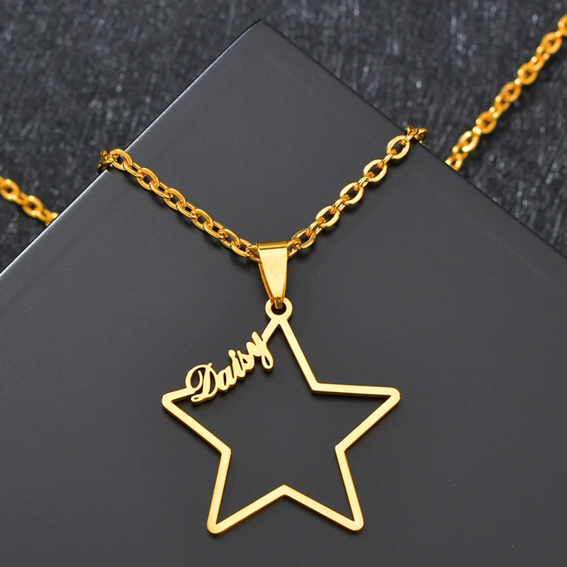 Europe And The United States Hot Jewelry Pentagram Name Necklace 14K Gold Stainless Steel Custom Name Necklace
Europe And The United States Hot Jewelry Pentagram Name Necklace 14K Gold Stainless Steel Custom Name Necklace