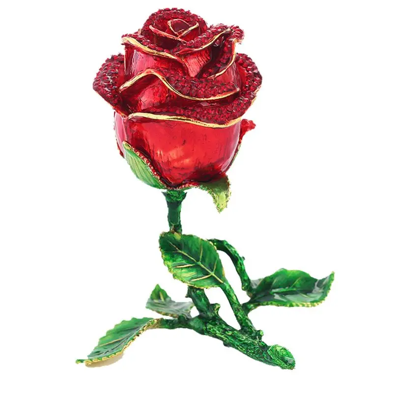 Rose Flower Figurine with Rhinestone Crystal Ornament - Jewelry Hinged Box (red) Trinket Box
Rose Flower Figurine with Rhinestone Crystal Ornament - Jewelry Hinged Box (red) Trinket Box
