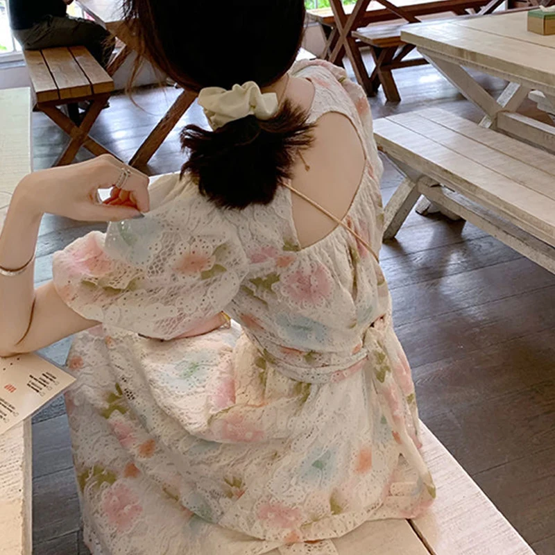 Vintage Dress Women Puff Sleeve O-Neck French Style Fashion Female Clothes Elegant Lace One-piece Dress Korean 2021 New Summer
Vintage Dress Women Puff Sleeve O-Neck French Style Fashion Female Clothes Elegant Lace One-piece Dress Korean 2021 New Summer