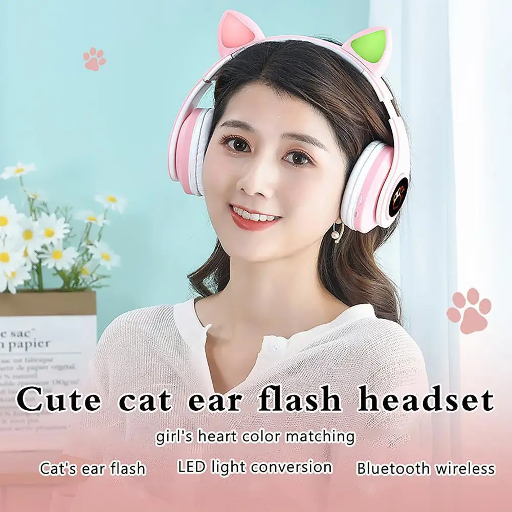 Cat Ear Wireless Headphones Headphones Bass Noise Canceling TF Adults Kids Card Headset Mic Support Girl K0B4
Cat Ear Wireless Headphones Headphones Bass Noise Canceling TF Adults Kids Card Headset Mic Support Girl K0B4
