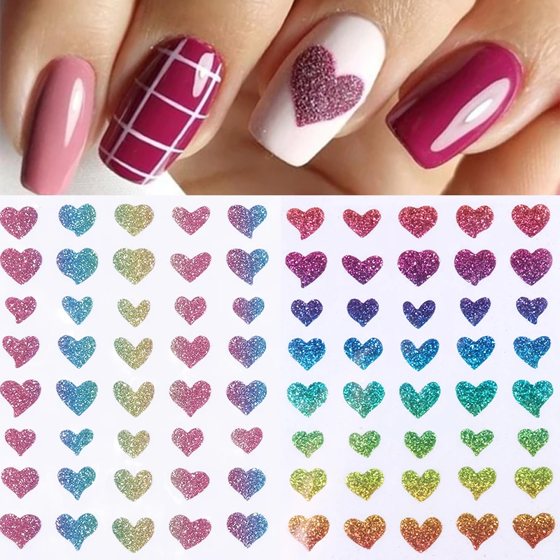 Hot Sale Iridescent Love 3D Nail Sticker Sliver Shiny Glitter Heart Love Design Trasnfer Sliders Valentine's Day Nail Art Decor 
Hot Sale Iridescent Love 3D Nail Sticker Sliver Shiny Glitter Heart Love Design Trasnfer Sliders Valentine's Day Nail Art Decor