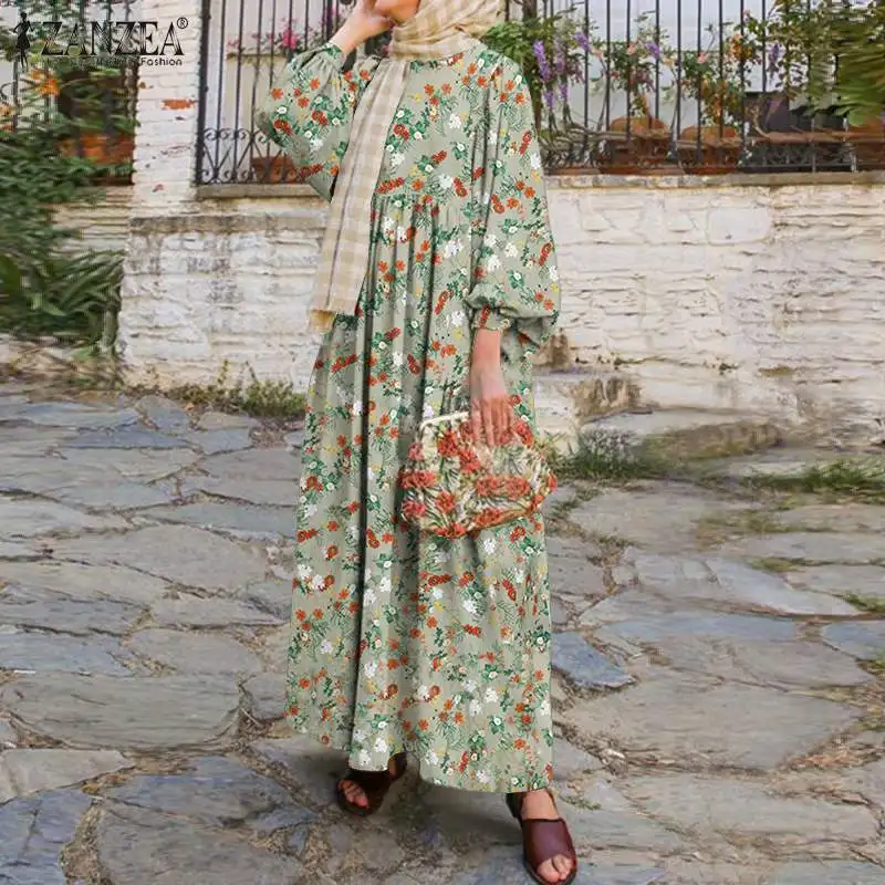 Casual Loose Abaya Hijab Dresses Muslim Fashion ZANZEA Floral Printed Dress Women Full Sleeve Kleid Long Dress Islamic Clothing
Casual Loose Abaya Hijab Dresses Muslim Fashion ZANZEA Floral Printed Dress Women Full Sleeve Kleid Long Dress Islamic Clothing