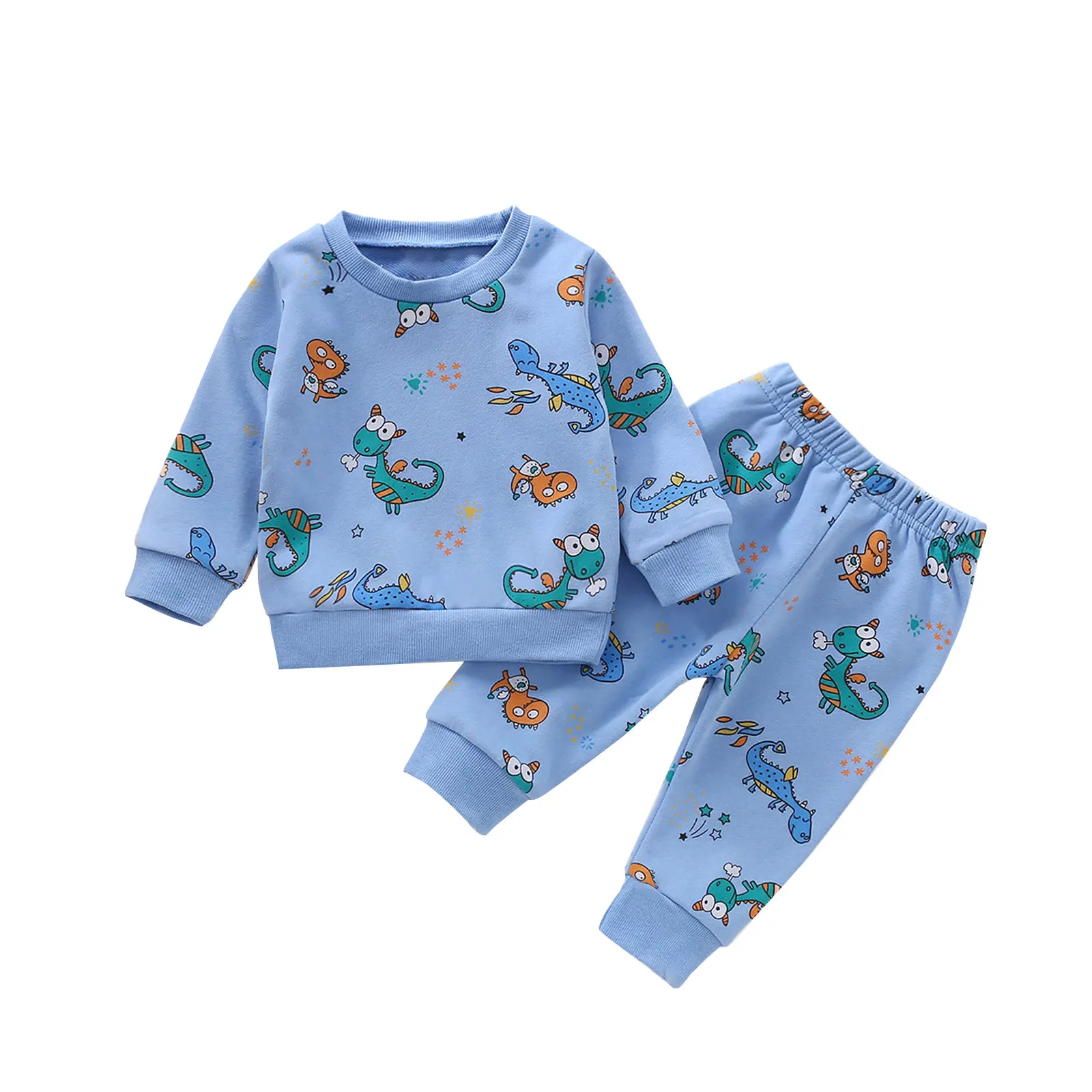 Infant Kids Baby Boys 2Pcs Outfit Clothes Set, Blue Cartoon Dinosaur Printed Pattern Round Collar Top + Long Pants, 0-4 Years
Infant Kids Baby Boys 2Pcs Outfit Clothes Set, Blue Cartoon Dinosaur Printed Pattern Round Collar Top + Long Pants, 0-4 Years