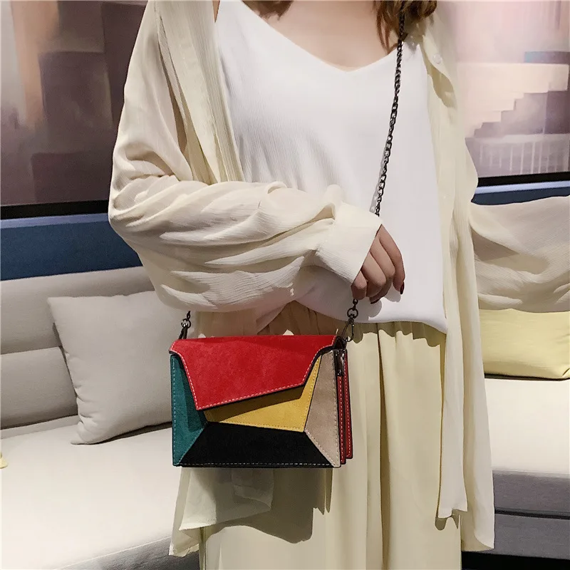 

Weysfor Retro Matte Patchwork Crossbody Bags for Women small Chains Strap Shoulder Bag Lady Small Criss-Cross Ladies' Flap Bag