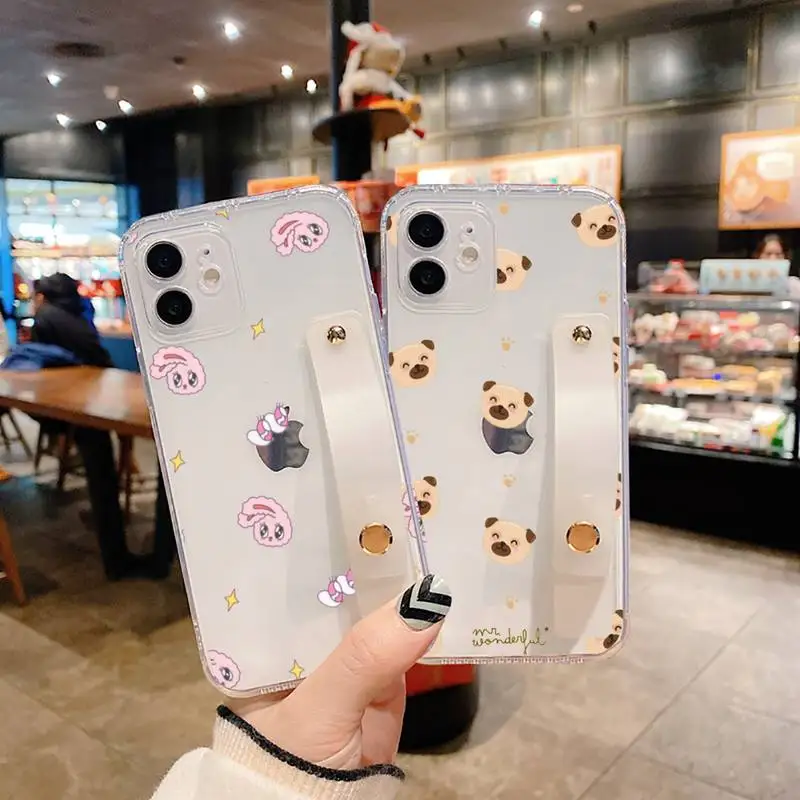 Cartoon animal dog rabbit Phone Case Wrist Strap For iPhone 7 8 11 12 X XS XR MINI Pro Max Plus Hand Band Transparent Clear
Cartoon animal dog rabbit Phone Case Wrist Strap For iPhone 7 8 11 12 X XS XR MINI Pro Max Plus Hand Band Transparent Clear