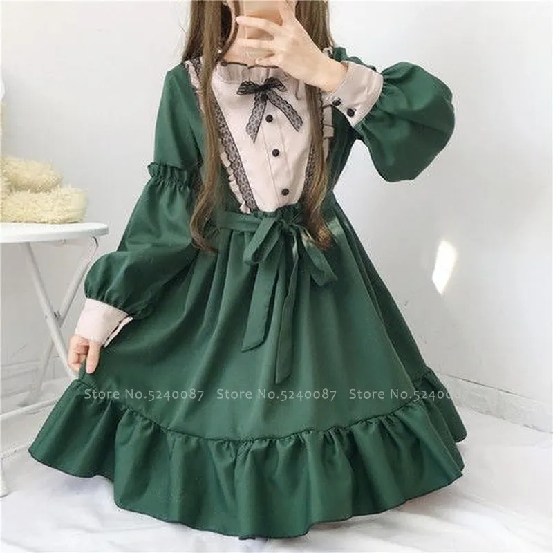 Women Japanese Anime Lolita Dress Girls Student Princess Op Kawaii Long Sleeve Ruffle Dresses Sweet Lace Party Cosplay Costume
Women Japanese Anime Lolita Dress Girls Student Princess Op Kawaii Long Sleeve Ruffle Dresses Sweet Lace Party Cosplay Costume