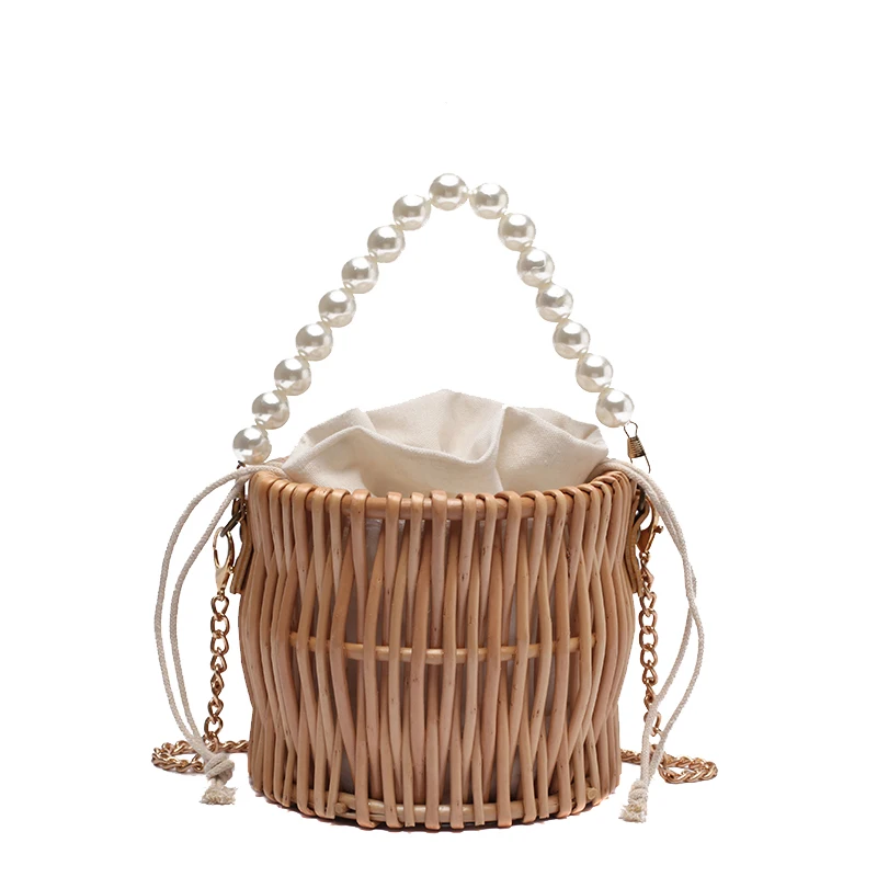Женская сумка через плечо с жемчугом, летняя соломенная сумка из ротанга с цепочкой через плечо, мини-сумочка на шнурке, маленькая тканая сумка 
Женская сумка через плечо с жемчугом, летняя соломенная сумка из ротанга с цепочкой через плечо, мини-сумочка на шнурке, маленькая тканая сумка