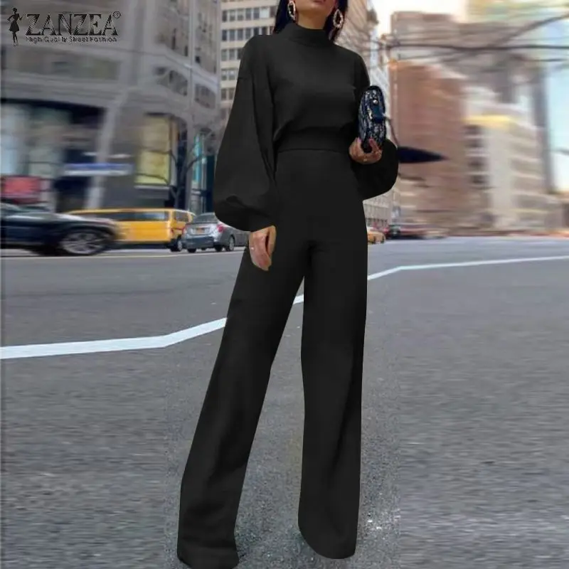Bohemian Autumn Solid Jumpsuits ZANZEA Women Long Puff Sleeve Wide Leg Rompers Casual Work OL Long Playsuits Oversize Overalls
Bohemian Autumn Solid Jumpsuits ZANZEA Women Long Puff Sleeve Wide Leg Rompers Casual Work OL Long Playsuits Oversize Overalls