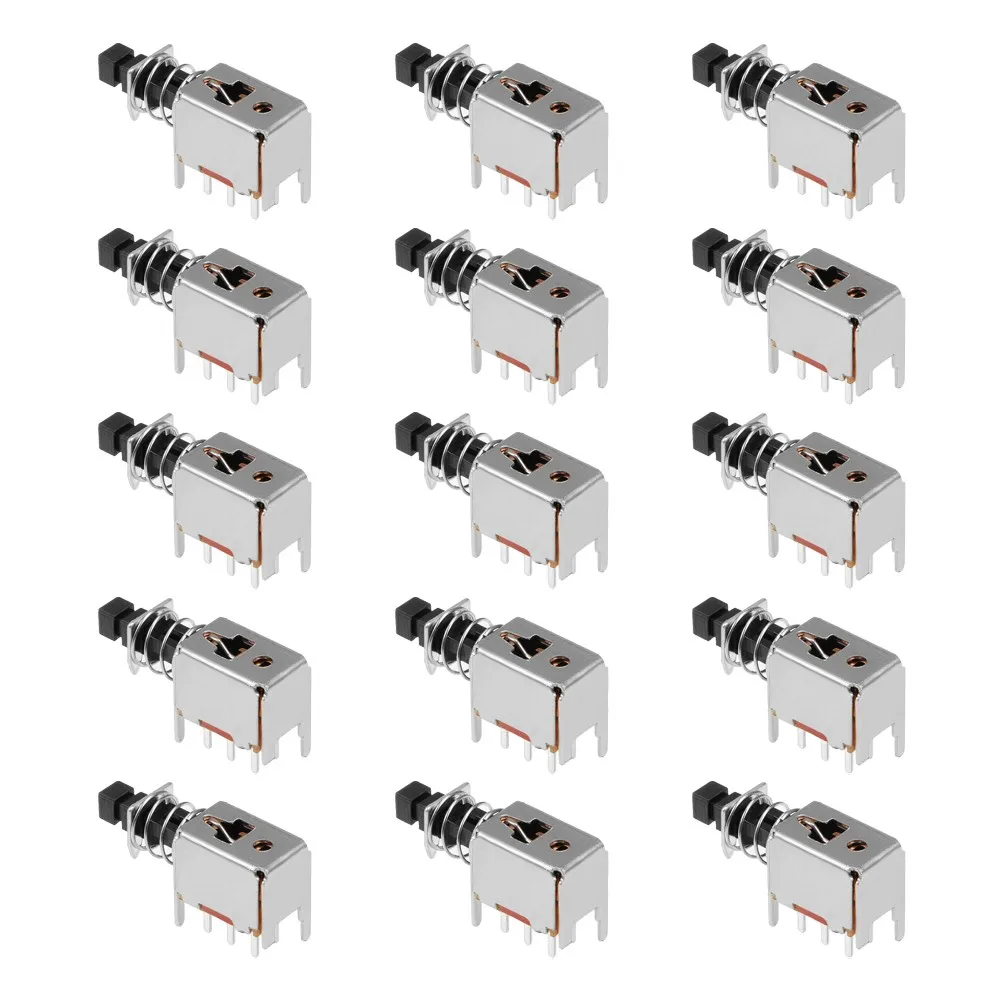 15pcs Push Button Switch DPDT 6 Pin 1 Position Self-Locking Black For Electronic Household Appliances
15pcs Push Button Switch DPDT 6 Pin 1 Position Self-Locking Black For Electronic Household Appliances