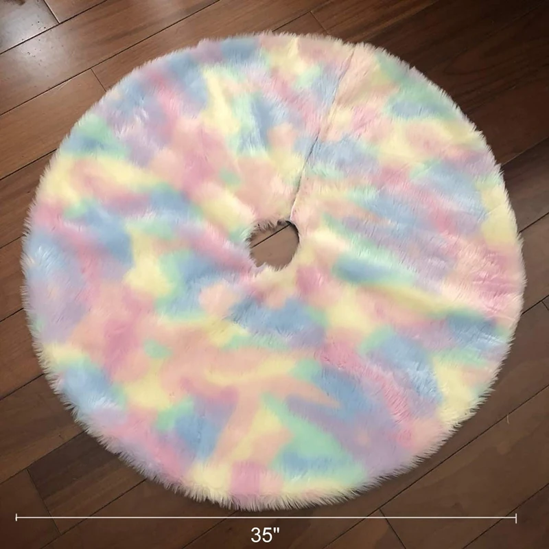 Christmas Tree Skirt 35.5-Inch Colorful Plush Rainbow Tree Skirt Christmas Tree Skirt Christmas Decoration for Christmas Crafts
Christmas Tree Skirt 35.5-Inch Colorful Plush Rainbow Tree Skirt Christmas Tree Skirt Christmas Decoration for Christmas Crafts