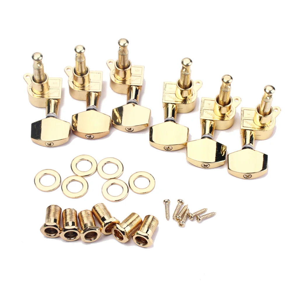 Gold Guitar Tuning Pegs Tuners Large Square Machine Heads for Electric Guitar 3L Pack of 6 (Golden)
Gold Guitar Tuning Pegs Tuners Large Square Machine Heads for Electric Guitar 3L Pack of 6 (Golden)