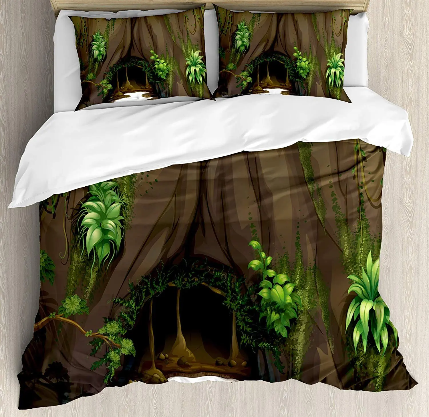 Nature Bedding Set Tree Cave Surrounded with Moss Woodland Green Fantasy Secret World Cartoon Duvet Cover Pillowcase for Home
Nature Bedding Set Tree Cave Surrounded with Moss Woodland Green Fantasy Secret World Cartoon Duvet Cover Pillowcase for Home
