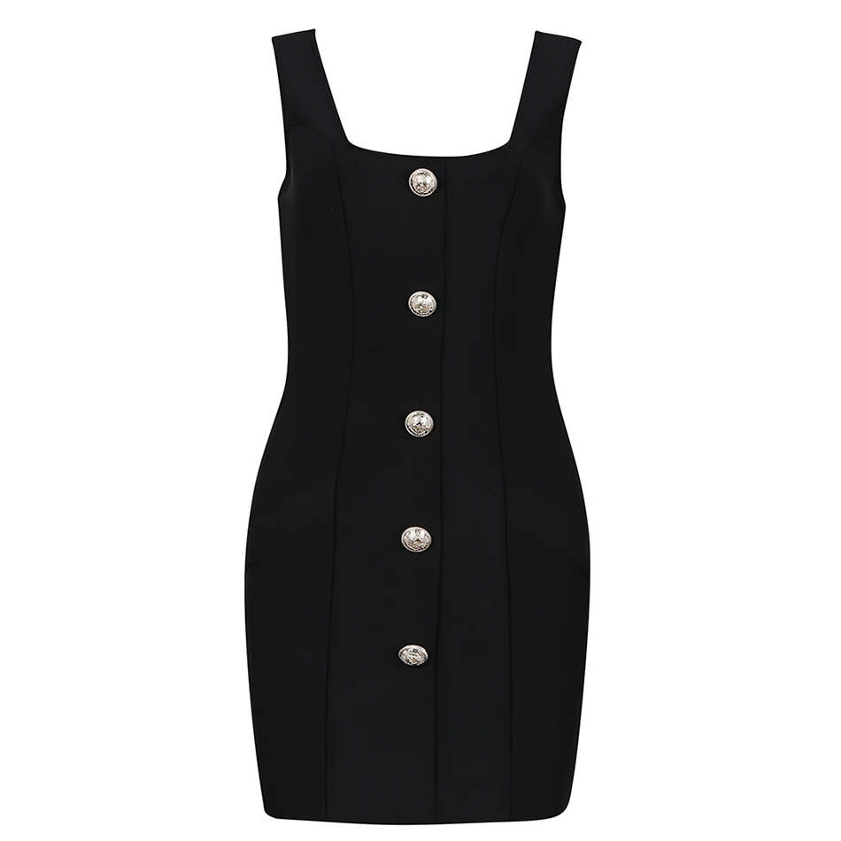 Ailigou 2021 New Summer Dress Ladies Button Black Sleeveless Mini Tie Dress Square Neck Tight Sexy Party Club Ladies Dress 
Ailigou 2021 New Summer Dress Ladies Button Black Sleeveless Mini Tie Dress Square Neck Tight Sexy Party Club Ladies Dress