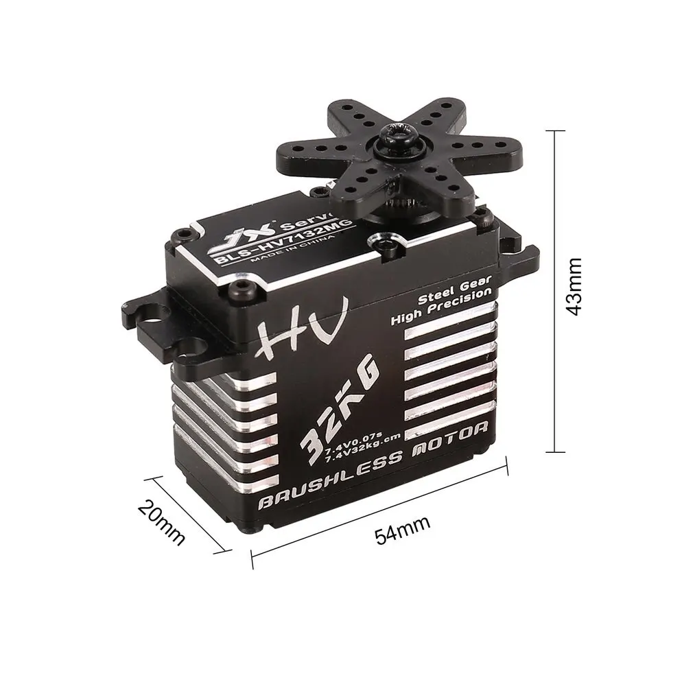 JX BLS-HV7132MG 32KG Metal Steering Digital Gear HV Brushless Servo with High Voltage for RC Car Robot Airplane Drone 
JX BLS-HV7132MG 32KG Metal Steering Digital Gear HV Brushless Servo with High Voltage for RC Car Robot Airplane Drone