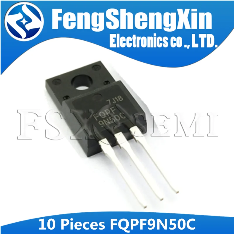 10 шт FQPF9N50C TO 220F 9N50C 9N50 TO220F FQPF9N50 N Channel MOSFET|Интегральные схемы| |