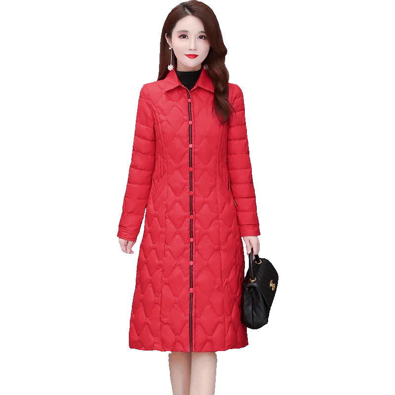 2020 winter new cotton padded jacket light and thin cotton padded jacket for women's middle school with long style over the knee 
2020 winter new cotton padded jacket light and thin cotton padded jacket for women's middle school with long style over the knee