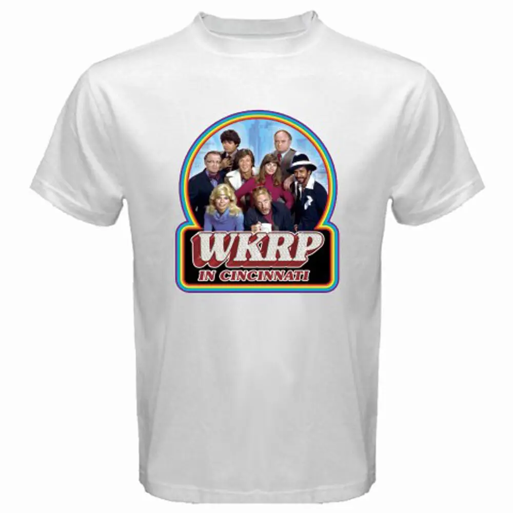 Новый WKRP в Цинциннати 70s 80s классический ТВ шоу мужская белая футболка Размер S до