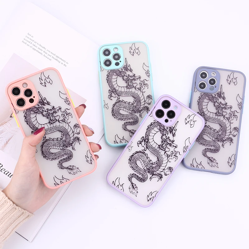 For iPhone 12 11 Pro Max Cases Cartoon Dragon Matte Bumper Phone Case For iPhone X XR XS Max 7 8 Plus Back Cover
For iPhone 12 11 Pro Max Cases Cartoon Dragon Matte Bumper Phone Case For iPhone X XR XS Max 7 8 Plus Back Cover