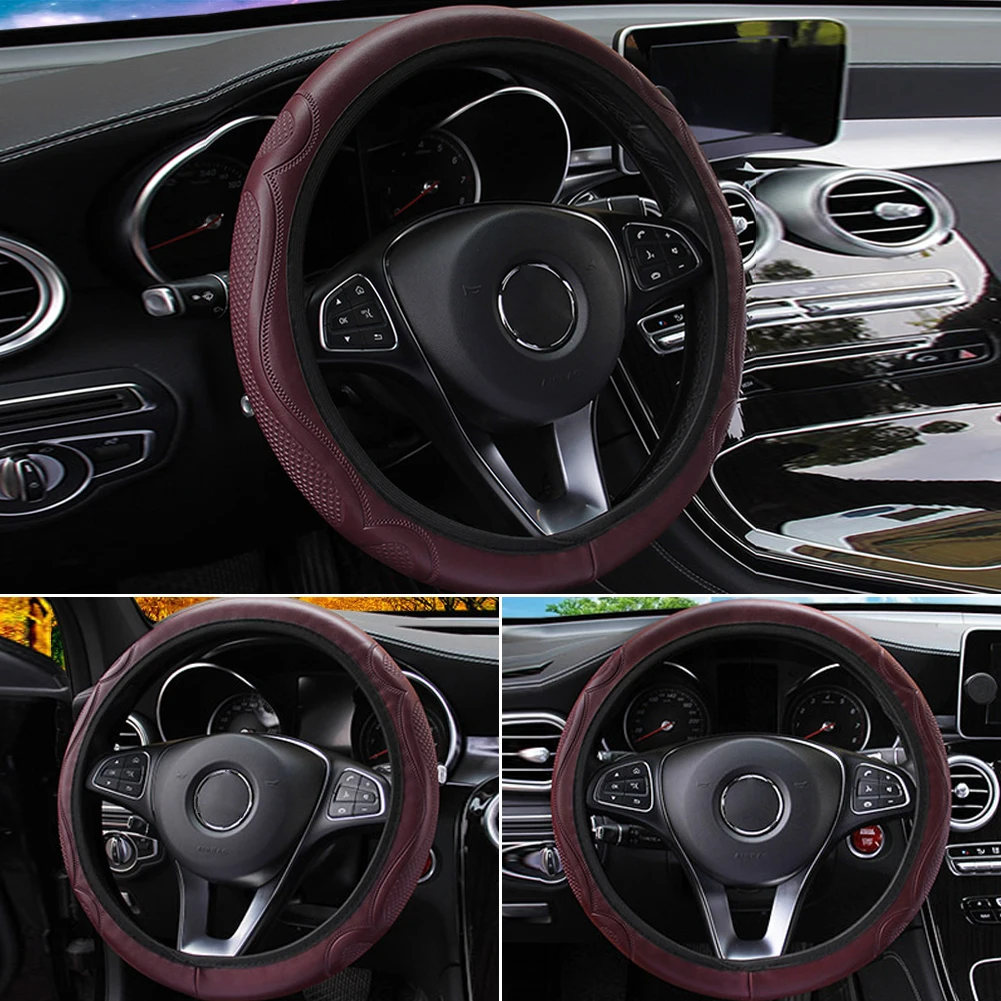 15“ Embossed Leather Car Steering Wheel Cover Universal Non-Slip Car Steering Wheel Cover Protector Breathable Auto Accessories
15“ Embossed Leather Car Steering Wheel Cover Universal Non-Slip Car Steering Wheel Cover Protector Breathable Auto Accessories