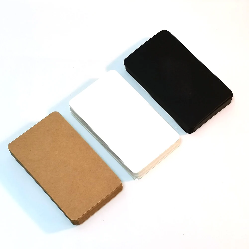 

30pcs White Black Kraft Paper Blank Cards Round Corner Words Message Notes Paper Tags Gift Index Card Diy Business Cards