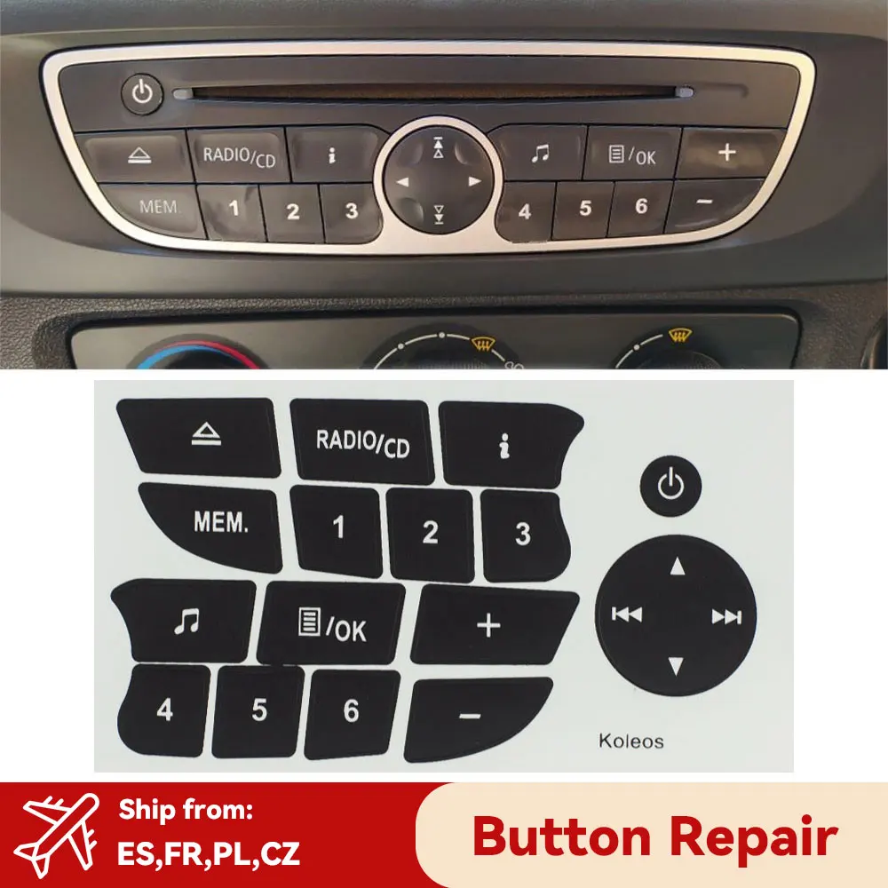 2022 Car Button Repair Stickers CD Radio Audio Button Repair Decals Stickers For Twingo For Renault Clio and Megane 2009-2011
2022 Car Button Repair Stickers CD Radio Audio Button Repair Decals Stickers For Twingo For Renault Clio and Megane 2009-2011