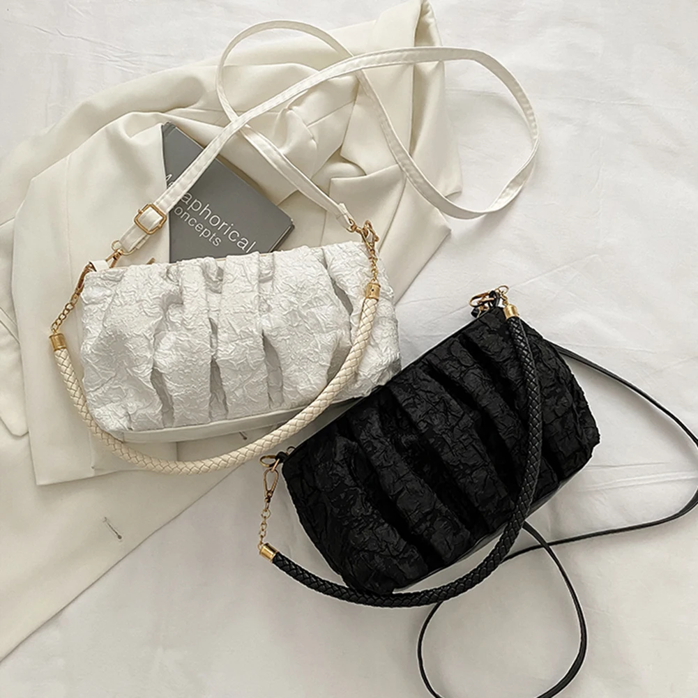 Fashion Women Pleated PU Leather Solid Color Crossbody Shoulder Messenger Bag Casual Ladies Cloud Small Handbags Purse
Fashion Women Pleated PU Leather Solid Color Crossbody Shoulder Messenger Bag Casual Ladies Cloud Small Handbags Purse