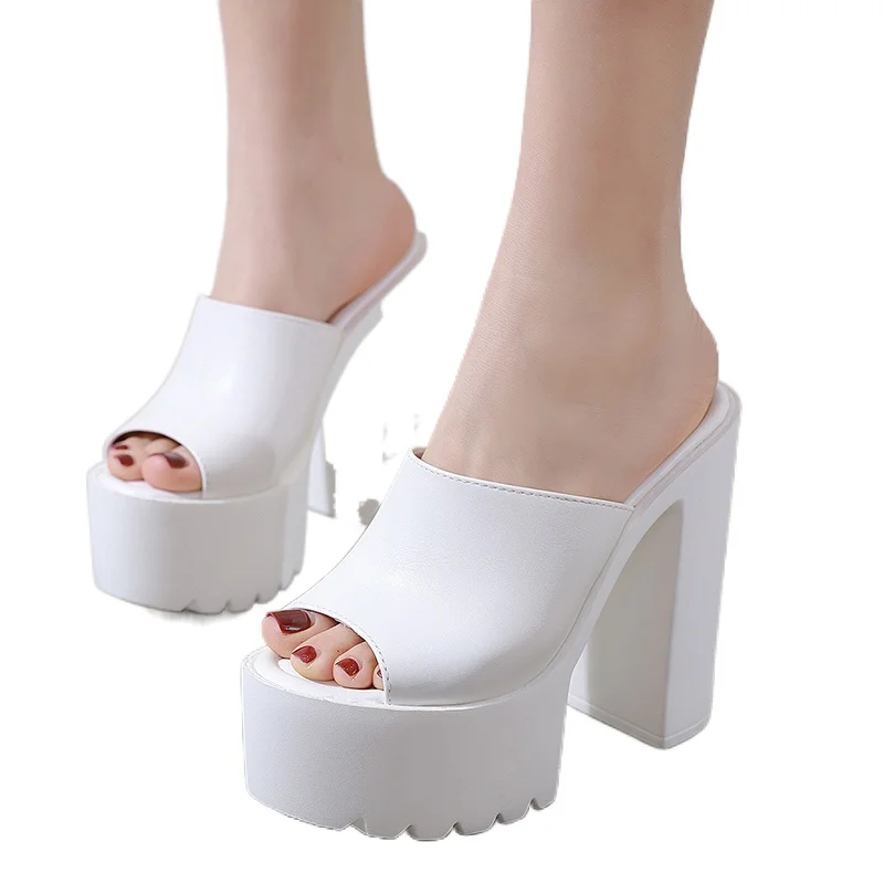 Chunky Heel Sexy Minimalist 14cm Super High Heel Platform Slippers 2021 Fashion One-Shaped Performance Shoes Female Summer
Chunky Heel Sexy Minimalist 14cm Super High Heel Platform Slippers 2021 Fashion One-Shaped Performance Shoes Female Summer