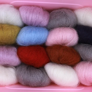 Import silk mohair 35 silk 65 young mohair thin soft and light knitting crochet knitting
