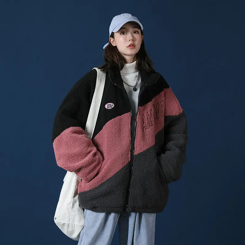 2021 new trend couples coat coat loose splicing particles lamb plush ins quilted jacket
2021 new trend couples coat coat loose splicing particles lamb plush ins quilted jacket