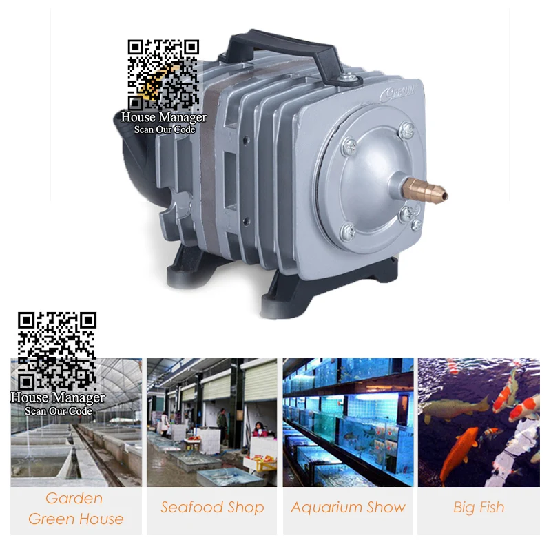 80W 88L/min Electromagnetic Super Air Compressor Oxygen for Fish Aqua Tank Outdoor Garden, Power Pond Pool Air Pump High Aerator
80W 88L/min Electromagnetic Super Air Compressor Oxygen for Fish Aqua Tank Outdoor Garden, Power Pond Pool Air Pump High Aerator