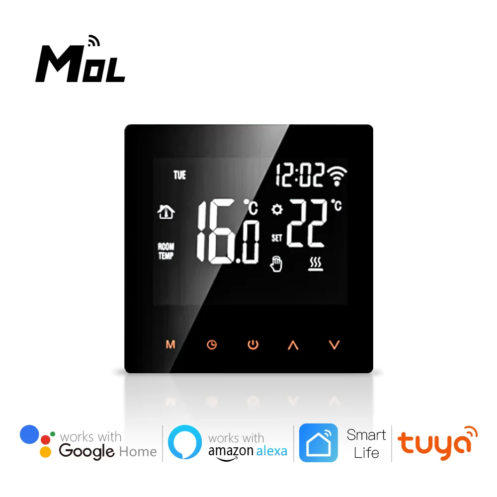MOL Tuya Smart Life WiFi Thermostat Temperature Controller for Water/Electric floor Heating Water/Gas Boiler Works Alexa Google
MOL Tuya Smart Life WiFi Thermostat Temperature Controller for Water/Electric floor Heating Water/Gas Boiler Works Alexa Google