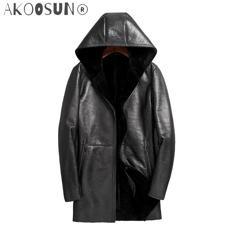 AKOOSUN 2020 Men's Genuine Sheep Shearling Jacket Men Clothing Real Sheepskin Leather Hooded Parka Winter Coat Jaqueta LXR791
AKOOSUN 2020 Men's Genuine Sheep Shearling Jacket Men Clothing Real Sheepskin Leather Hooded Parka Winter Coat Jaqueta LXR791