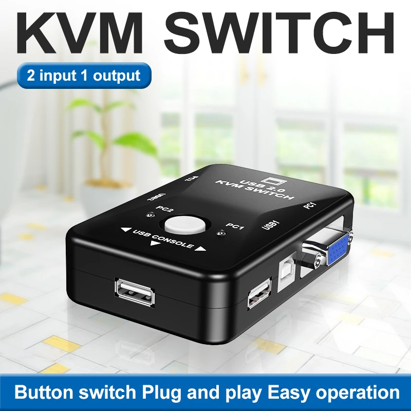 KVM переключатель OULLX vga кабель высококачественный Разветвитель USB 2 0 для