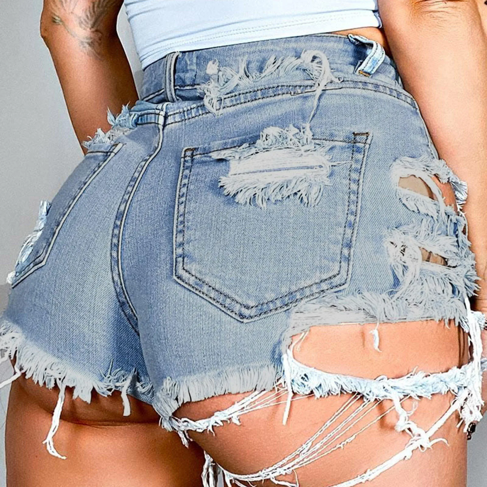 Women Summer Pants Ripped Distressed Jeans Slim Hole Shorts Pants Short Temperament Street Style Tassel Jeans Feminino Jeans
Women Summer Pants Ripped Distressed Jeans Slim Hole Shorts Pants Short Temperament Street Style Tassel Jeans Feminino Jeans