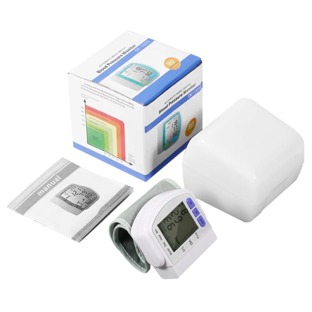 Wrist Blood Pressure Monitor Medical Pulse Heart Rate PR Voice Cuff Health Care Tonometer Sphygmomanometer LCD digital BP Meter
Wrist Blood Pressure Monitor Medical Pulse Heart Rate PR Voice Cuff Health Care Tonometer Sphygmomanometer LCD digital BP Meter