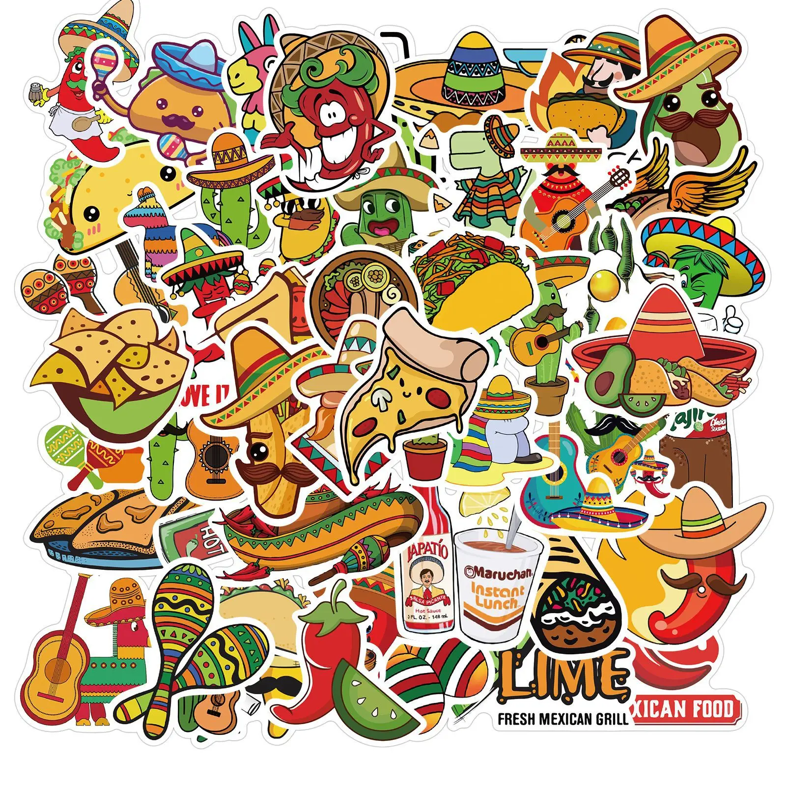 10/30/50PCS Mexican Style Food Graffiti Waterproof Sticker Suitcase Notebook Refrigerator Stationery Box WaterCupHelmetWholesale
10/30/50PCS Mexican Style Food Graffiti Waterproof Sticker Suitcase Notebook Refrigerator Stationery Box WaterCupHelmetWholesale