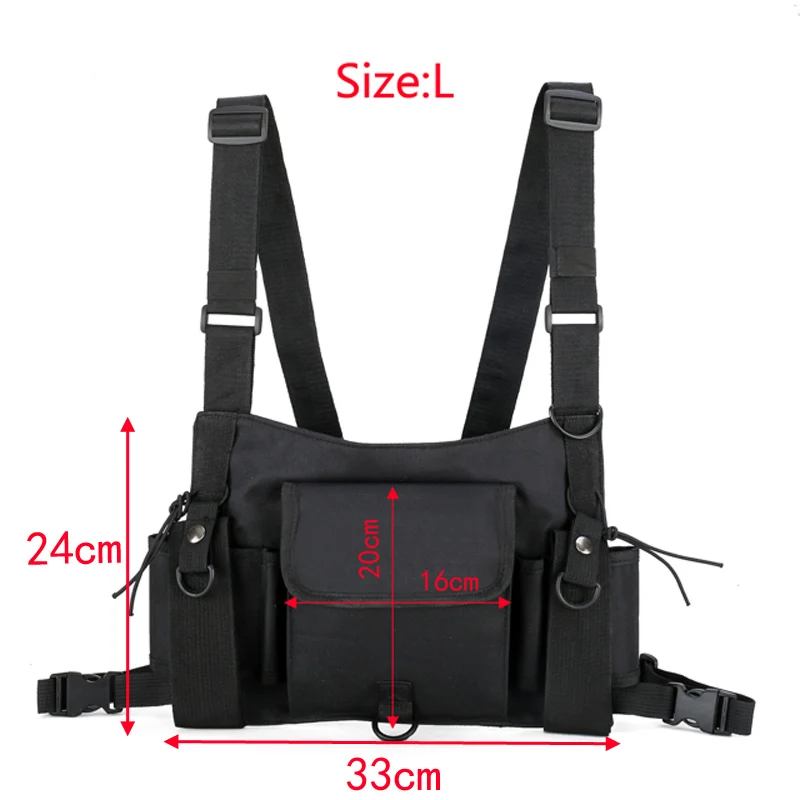 Functional Tactical Chest Bag For Men Fashion Bullet Hip Hop Vest Streetwear Bag Waist Pack Unisex Black Chest Rig Bag HW 989
Functional Tactical Chest Bag For Men Fashion Bullet Hip Hop Vest Streetwear Bag Waist Pack Unisex Black Chest Rig Bag HW 989