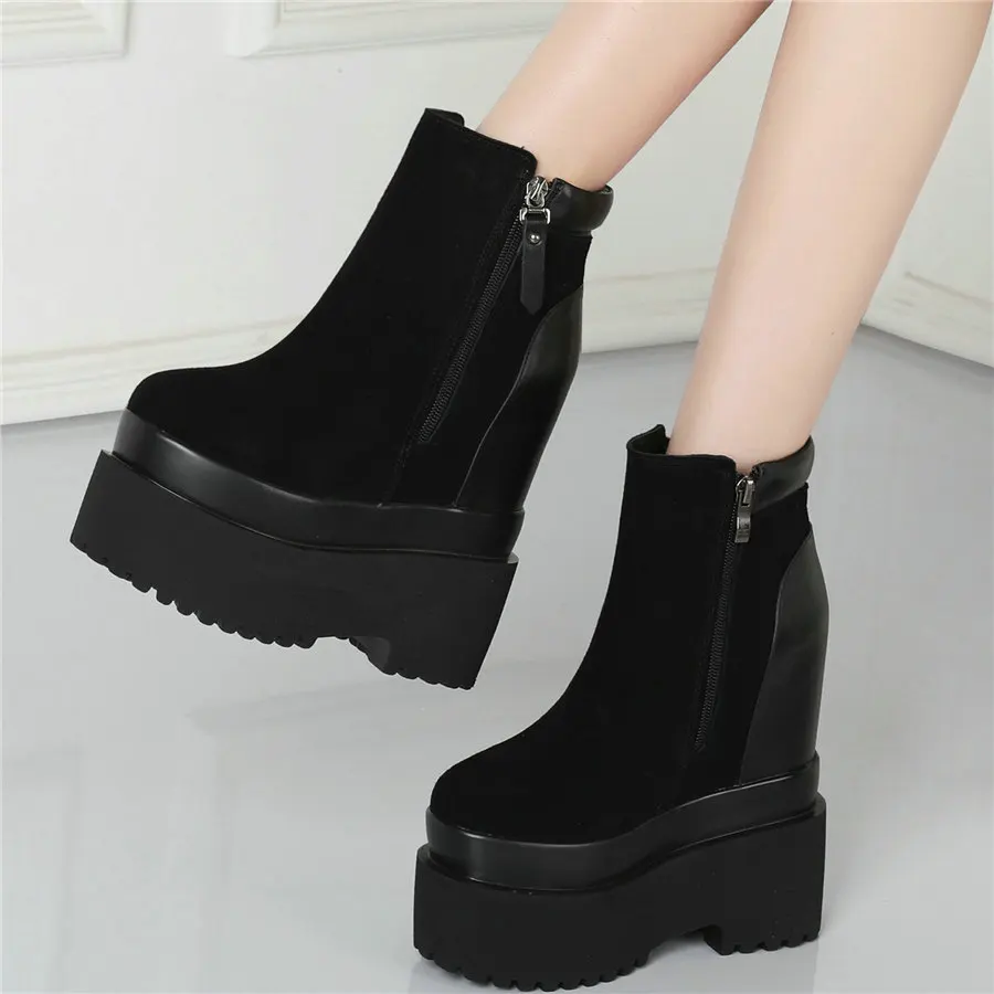 Fashion Sneakers Women Genuine Leather Super High Heels Ankle Boots Female Round Toe Chunky Platform Pumps Shoes Casual Shoes
Fashion Sneakers Women Genuine Leather Super High Heels Ankle Boots Female Round Toe Chunky Platform Pumps Shoes Casual Shoes