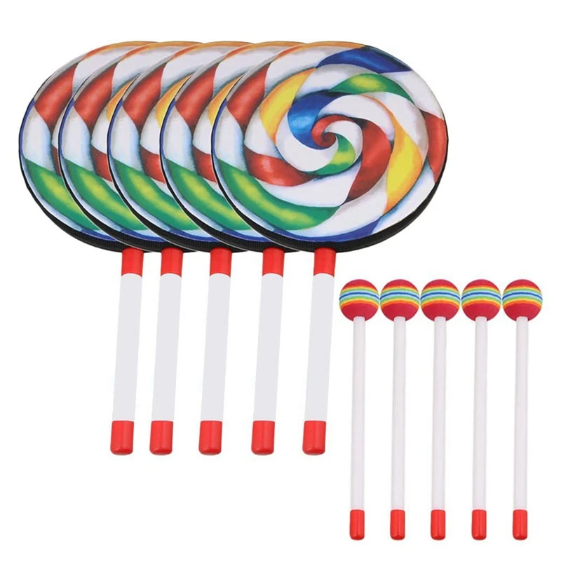 5Pack 8Inch Lollipop Drum with Mallet Rainbow Color Music Rhythm Instruments Kids Baby Children Playing Toy
5Pack 8Inch Lollipop Drum with Mallet Rainbow Color Music Rhythm Instruments Kids Baby Children Playing Toy