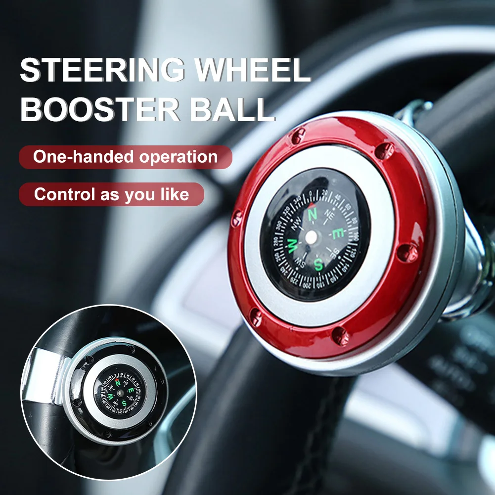 

1Pcs Car Steering Wheel Suicide Wheel Spinner Knob Compass 360-degree Power Handle Ball Booster for Car Vehicle Auto Auxiliary
