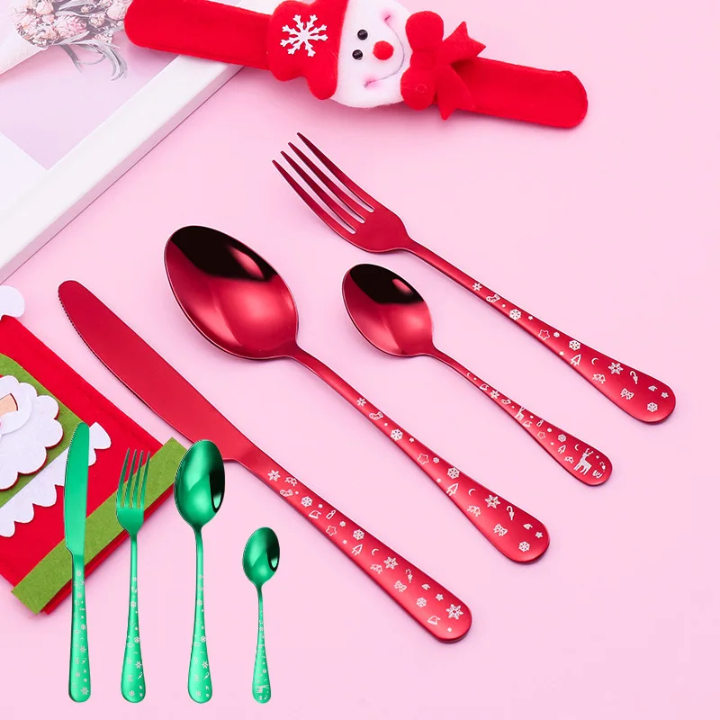Flatware Tableware Christmas Cutlery Set Silverware Dinerware Fork Spoons Set Polished Mirror Creative Dinner Kitchen Dining Bar
Flatware Tableware Christmas Cutlery Set Silverware Dinerware Fork Spoons Set Polished Mirror Creative Dinner Kitchen Dining Bar