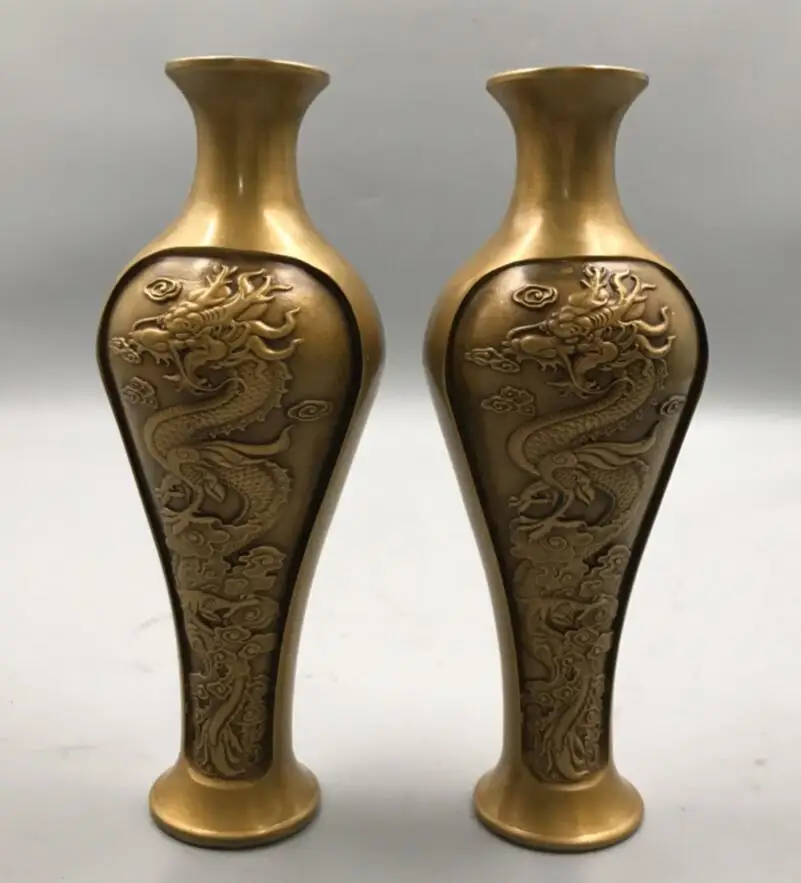Archaize латунь Дракон ваза с изображением птицы Феникс ремесла статуя пара 
Archaize латунь Дракон ваза с изображением птицы Феникс ремесла статуя пара
