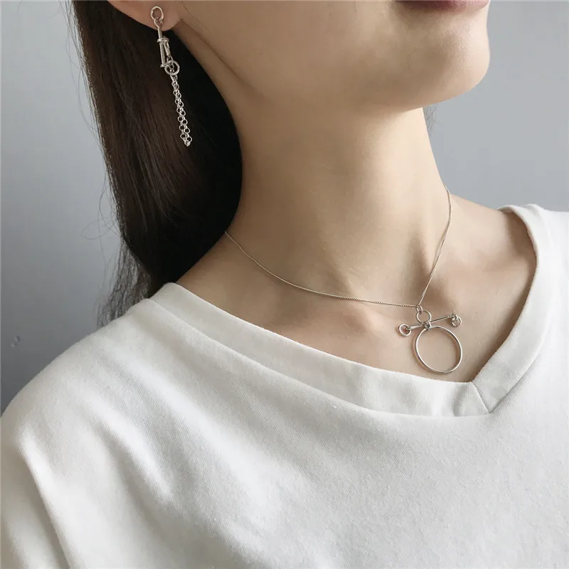 RUIYI реальные 925 Серебряный крест ожерелье с круглой подвеской для женщин модные