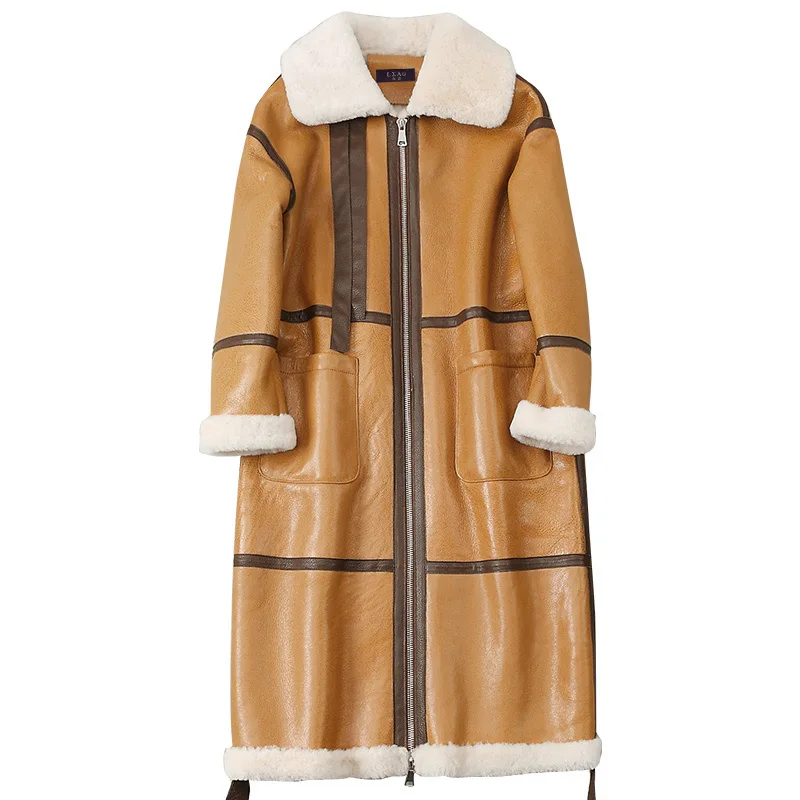 Ladies Winter Women New Fashion Long Sleeve Thicken Warm High quality Zippers Casual Female Wool Blends Real leather Coat CY626
Ladies Winter Women New Fashion Long Sleeve Thicken Warm High quality Zippers Casual Female Wool Blends Real leather Coat CY626