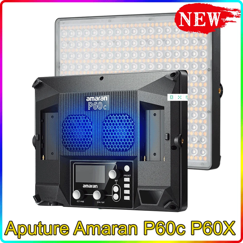 Двухцветная светодиодная панель P60x для фотосъемки, 2500K-7500K, подходящее приложение Sidus Link, P60c RGBWW, полноцветная, Aputure Amaran
Двухцветная светодиодная панель P60x для фотосъемки, 2500K-7500K, подходящее приложение Sidus Link, P60c RGBWW, полноцветная, Aputure Amaran