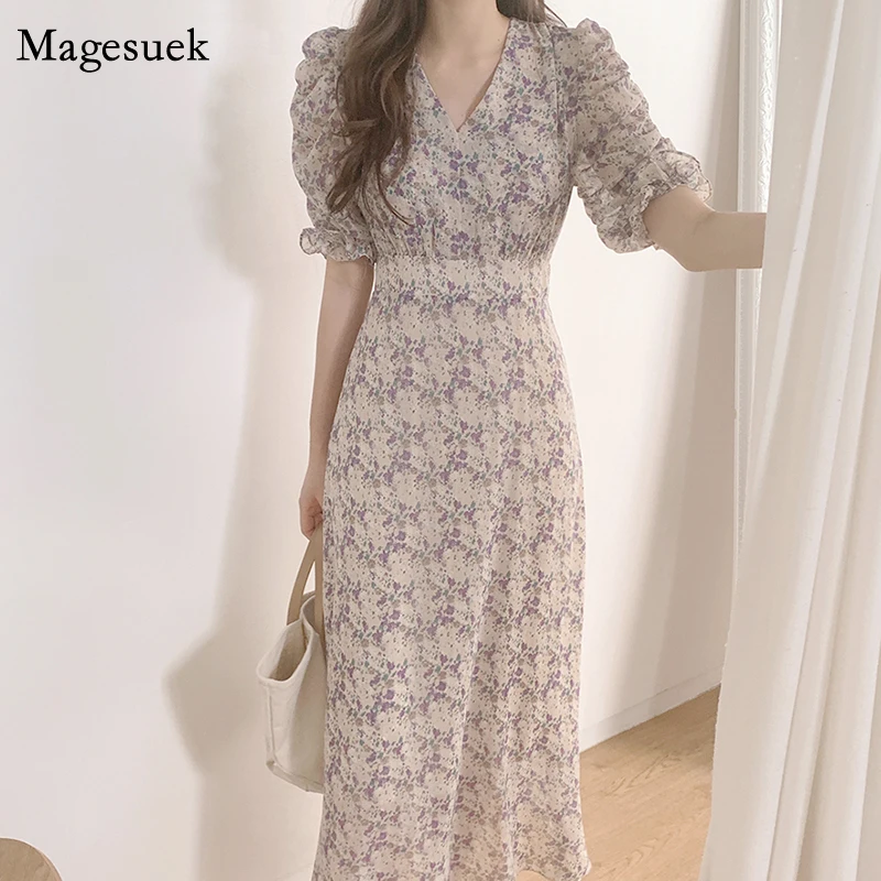 Vintage Floral Print Long Dress V-neck Short Sleeve Ladies Casual Party Dresses New Chiffon Summer Dress Women Femme Robe 9813
Vintage Floral Print Long Dress V-neck Short Sleeve Ladies Casual Party Dresses New Chiffon Summer Dress Women Femme Robe 9813