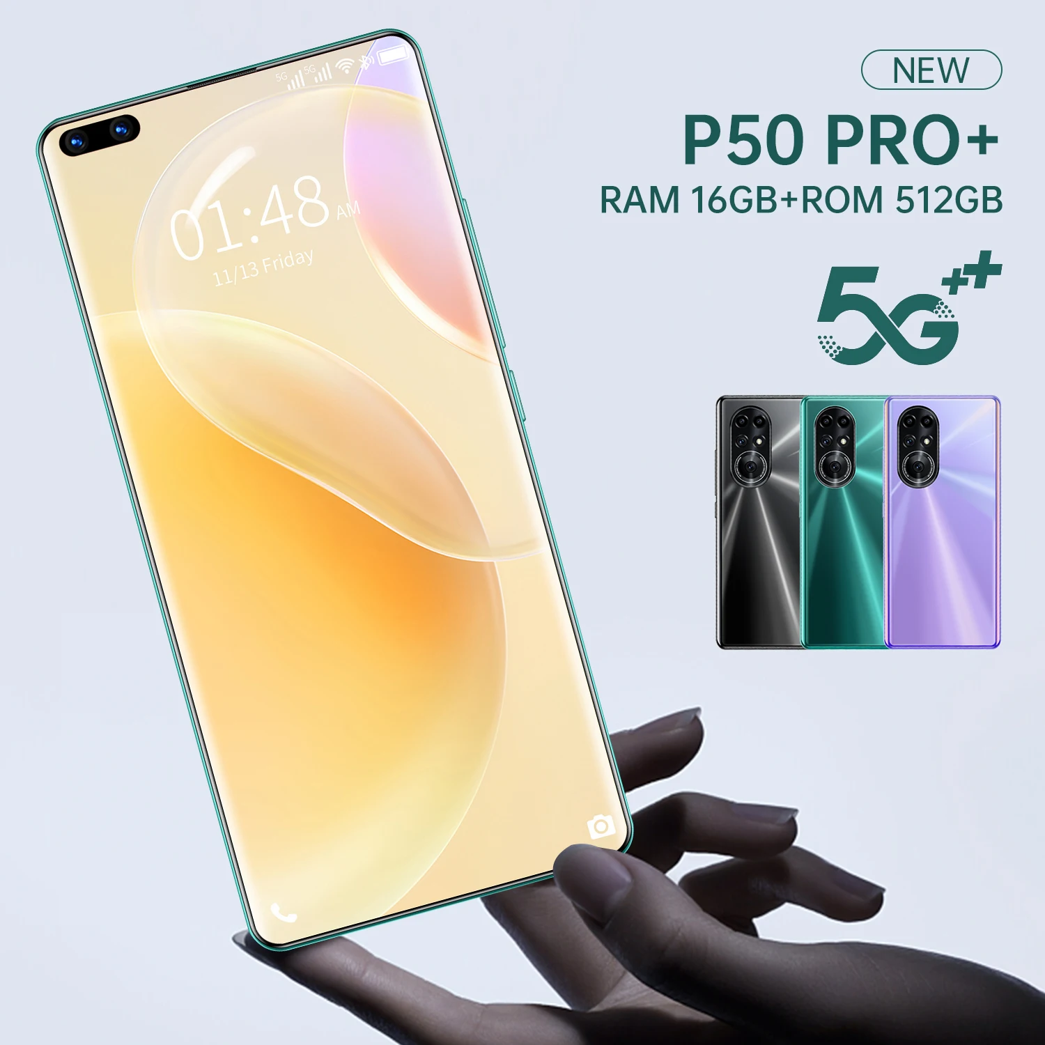 P50 Pro+ Newest Smartphone Android 16GB RAM 512GB ROM 6800mAh Deca Core CPU Mobile Phone 7.3" 32MP Rear Cameras
P50 Pro+ Newest Smartphone Android 16GB RAM 512GB ROM 6800mAh Deca Core CPU Mobile Phone 7.3" 32MP Rear Cameras