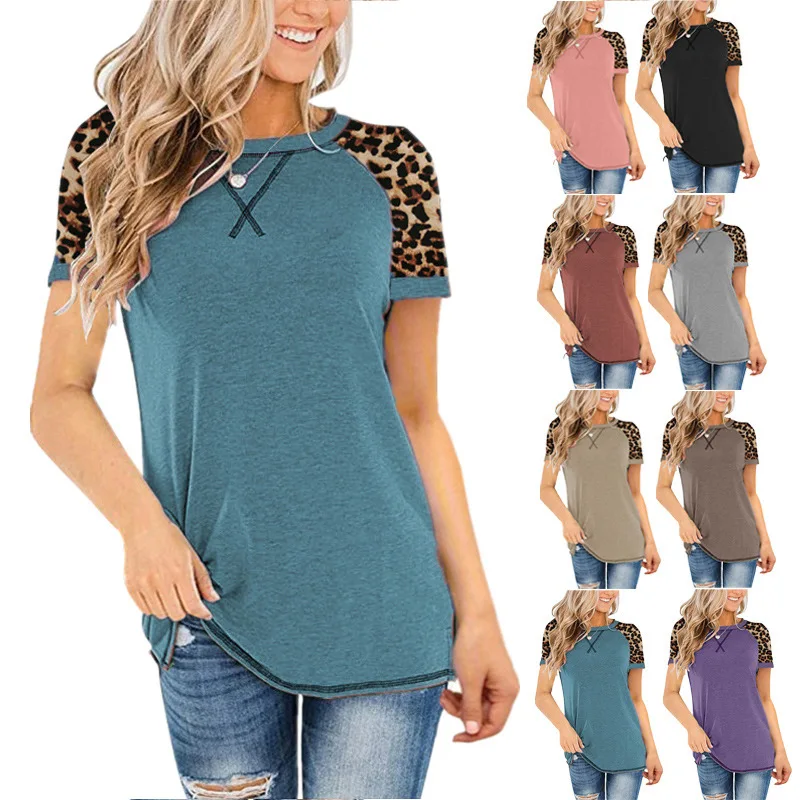 Fashion Leopard Printed Splice Tops Women T-Shirt Large Size 5XL Casual Tops Summer Short Sleeve O-Neck Loose Tops Ladies Tee
Fashion Leopard Printed Splice Tops Women T-Shirt Large Size 5XL Casual Tops Summer Short Sleeve O-Neck Loose Tops Ladies Tee